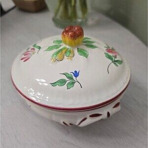 Keller & Guerin Luneville France Old Strasbourg Lidded Tureen Floral Bowl